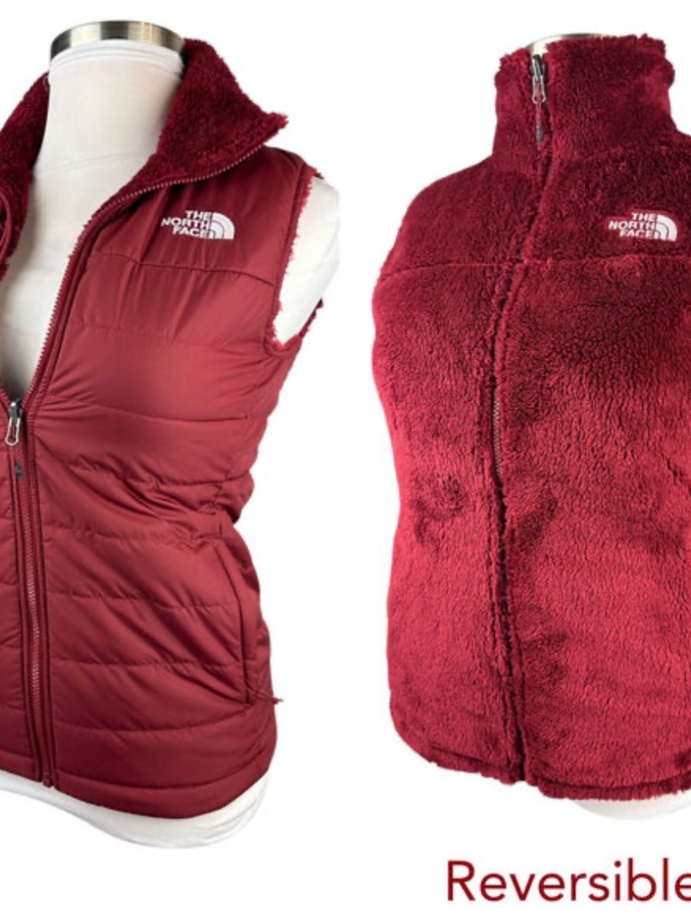 The North Face Kids Burgundy Plush Fleece Vest size M